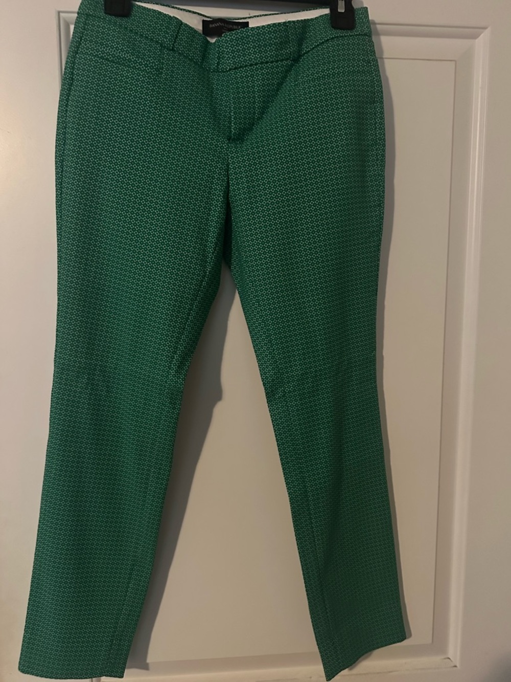 Banana Republic Green Micro-Pattern Sloan Dress Pants